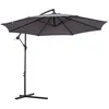 Image de Parasol déporté octogonal inclinable manivelle pied acier Ø 3 x 2,5H m gris
