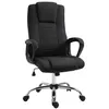 Image de HOMCOM Fauteuil de bureau à roulettes chaise manager ergonomique pivotante hauteur réglable lin noir