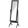 Image de Miroir à pied inclinaison réglable dim. 47L x 46l x 148H cm MDF brun foncé