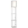 Image de Lampadaire étagère lampe étagère 26L x 26l x 160H cm 3 étagères 4 niveaux MDF blanc