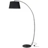 Image de Lampe lampadaire à arc salon courbée - Lampe arceau moderne en métal - Lampadaire sur pied métal lin noir