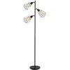 Image de Lampadaire design industriel 3 ampoules max. 40 W abat-jour cage métal noir