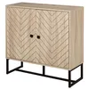 Image de HOMCOM Buffet meuble de rangement 2 portes bois et pieds en métal noir dim. 80L x 29,5l x 80H cm
