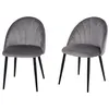 Image de Lot de 2 chaise homcom en metal non empilable non pliable interieur H. 79 cm gris