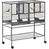 Image de Cage à oiseaux avec séparation mangeoire et perchoir 95L x 45l x 102H cm Noir et Gris