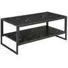 Image de Table Basse Style Moderne avec 2 Étagères 106 x 50 x 47 cm Noir