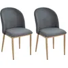 Image de Lot de 2 chaise homcom en metal non pliable H. 85 cm interieur gris