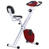 Image de Vélo d'appartement pliable 8 niveaux de résistance magnétique selle réglable dossier écran LCD multifonction capteur fréquence cardiaque rouge