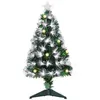 Image de Sapin de Noël artificiel lumineux fibre optique LED + 14 ampoules + support pied Ø 48 x 90H cm 90 branches étoile sommet brillante vert