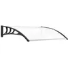 Image de Auvent marquise de porte design voûté arrondi dim. 100L x 80l x 23H cm polycarbonate plastique noir