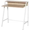 Image de Bureau secrétaire bureau informatique dim. 84L x 45l x 85H cm style néo-rétro étagère coloris chêne clair blanc