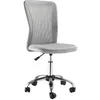 Image de Vinsetto Chaise de bureau ergonomique hauteur réglable piètement chromé pivotant 360° revêtement maille gris