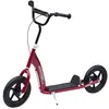 Image de Trottinette patinette pneus 30 cm hauteur guidon réglable poignée frein et béquille acier rouge