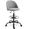 Image de Vinsetto Chaise de bureau assise haute réglable 103-123H cm pivotant 360° lin gris