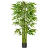 Image de Bambou artificiel XL 1,60H m 975 feuilles denses réalistes pot inclus noir vert