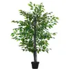 Image de Arbre artificiel plante artificiel banyan hauteur 1,45 m tronc branches liane lichen feuilles grand réalisme pot inclus