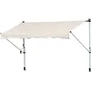 Image de Store banne manuel rétractable 4L x 1,2l m inclinaison et hauteur réglable installation rapide métal alu polyester anti-UV crème