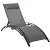 Image de Bain de soleil Outsunny gris L. 171 cm H. 82 cm en aluminium non empilable non pliable