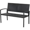 Image de Banc de jardin 2 places style cosy chic résine tressée 4 fils imitation rotin noir