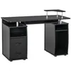 Image de Bureau informatique multimédia multi-rangements 120L x 55l x 85H cm panneaux particules noir