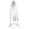 Image de Miroir à pied ovale style shabby chic inclinaison réglable dim. 47L x 45l x 154H cm MDF blanc