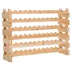 Image de Étagère à bouteilles casier à vin range bouteilles horizontal 6 niveaux 72 bouteilles max. dim. 114L x 28l x 80H cm bois de pin massif