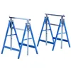 Image de Lot de 2 tréteaux pliables télescopiques hauteur réglable 80-130 cm bleu