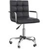 Image de HOMCOM Chaise de bureau fauteuil manager pivotant hauteur réglable revêtement synthétique capitonné noir