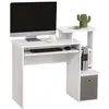 Image de Bureau informatique multimédia étagères tablette clavier panier gris panneaux particules blanc