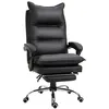 Image de Fauteuil de bureau direction hauteur réglable dossier inclinable repose-pied intégré revêtement synthétique noir