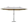 Image de Parasol de jardin XXL parasol grande taille 4,6L x 2,7l x 2,4H m ouverture fermeture manivelle acier polyester haute densité café latte