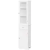 Image de Meuble colonne de salle de bain placard porte acrylique 2 étagères placard porte 1 étagère tiroir MDF blanc