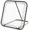 Image de Filet de rebond de football pliable - inclinaison réglable 5 positions - dim. 84L x 78l x 78H cm - piquets d'ancrage inclus filet PE blanc métal époxy noir