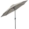 Image de Parasol inclinable octogonal Ø 3 x 2,45 m ouverture fermeture par manivelle métal polyester haute densité gris clair