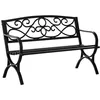 Image de Banc de jardin 2 places style néo-rétro fer forgé dim. 128L x 58l x 85H cm acier époxy fonte noir