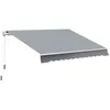 Image de Store banne manuel rétractable alu. polyester imperméabilisé haute densité 4 x 2,5 m gris