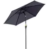 Image de Parasol inclinable de jardin balcon terrasse manivelle toile polyester imperméabilisée haute densité 180 g/m² Ø2,7 x 2,35H m alu gris