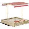 Image de Bac à sable bois carré dim. 1,18L x 1,18l x 1,18H m - hauteur, inclinaison toit réglables, refermable - 2 bacs - bois sapin autoclave