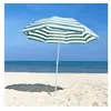 Image de Parasol inclinable octogonal de plage Ø 180 cm tissu polyester haute densité anti-UV mât démontable vert blanc rayé