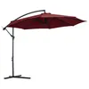 Image de Parasol déporté octogonal inclinable manivelle pied acier Ø 3 x 2,5H m bordeaux