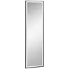 Image de Miroir mural dim. 120L x 35l cm - film sécurité anti déflagrant, système attache inclus - cadre alliage alu. noir