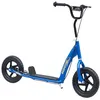 Image de Trottinette patinette pneus 30 cm hauteur guidon réglable poignée frein et béquille acier bleu