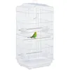 Image de Cage à oiseaux volière avec mangeoires perchoirs plateau amovible 2 portes dim. 46,5L x 35,5l x 92H cm métal blanc