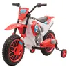 Image de Moto cross électrique enfant 3 à 5 ans 12 V 3-8 Km/h avec roulettes latérales amovibles dim. 106,5L x 51,5l x 68H cm rouge