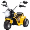 Image de Moto électrique enfant chopper tout-terrain 6 V 20 W marche AV AR 3 roues effets lumineux et sonores jaune noir