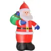 Image de Père Noël gonflable LED 2,4H m avec hotte polyester imperméable rouge