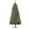 Image de Sapin de Noël artificiel aspect enneigé Ø 86 x 180H cm 50 pommes de pin 718 branches épines imitation Nordmann grand réalisme