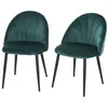Image de Lot de 2 chaise homcom interieur non pliable en metal H. 79 cm vert