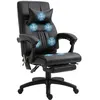 Image de HOMCOM Fauteuil de bureau manager massant hauteur réglable dossier inclinable repose-pied + appui-tête 68 x 79 x 104-112 cm noir