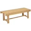 Image de Banc de jardin 2 places style rural chic assise à lattes dim. 110L x 38l x 35H cm bois de sapin pré-huilé